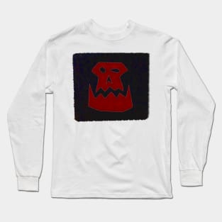 Ork Skull Glyph - Red Long Sleeve T-Shirt